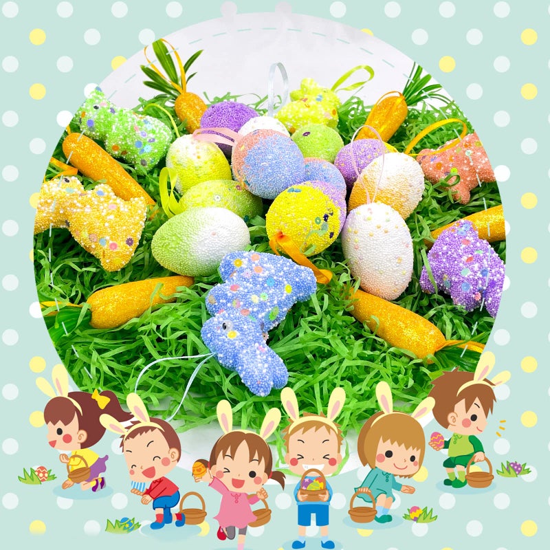 Asekonc 1/2 LB Easter Green Grass Green Raffia Grass Super Large Pack Recyclable Paper Shred for Easter Basket Filler Creative Eggs Decor Filler Gift Wrapping - Image 5